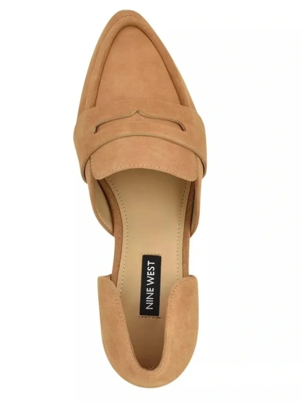 Nine West Gorel D'Orsay Pointy Toe Dress Flat Loafers Tan 6.5